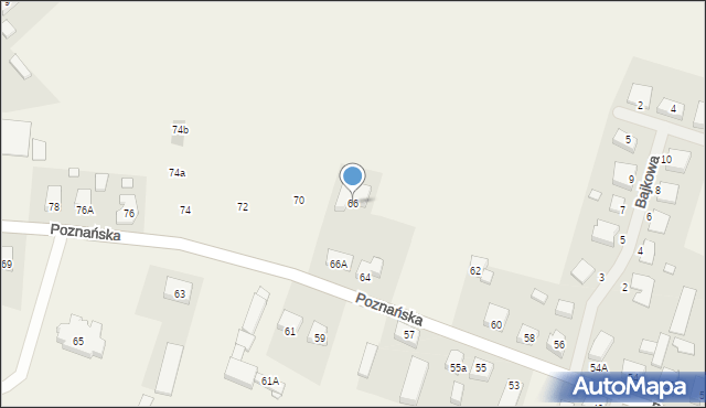 Chomęcice, Poznańska, 66, mapa Chomęcice