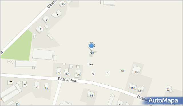 Chomęcice, Poznańska, 74b, mapa Chomęcice