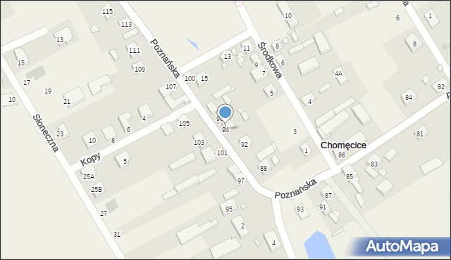Chomęcice, Poznańska, 94, mapa Chomęcice
