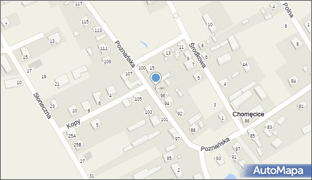 Chomęcice, Poznańska, 98, mapa Chomęcice