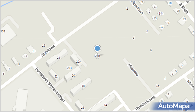 Choroszcz, Powstania Styczniowego, 20B, mapa Choroszcz