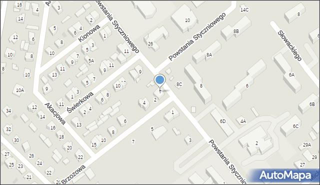 Choroszcz, Powstania Styczniowego, 7, mapa Choroszcz