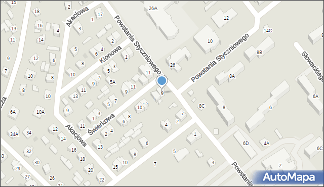 Choroszcz, Powstania Styczniowego, 9, mapa Choroszcz