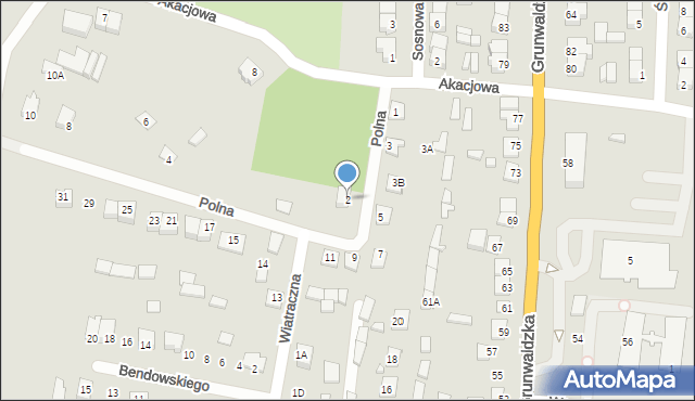 Chorzele, Polna, 2, mapa Chorzele