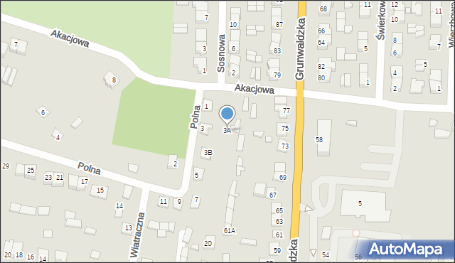 Chorzele, Polna, 3A, mapa Chorzele