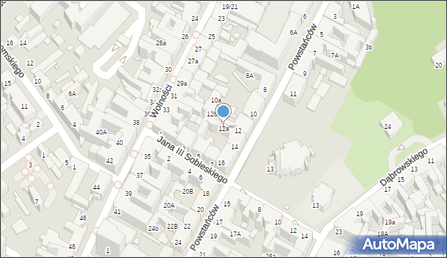 Chorzów, Powstańców, 12a, mapa Chorzów