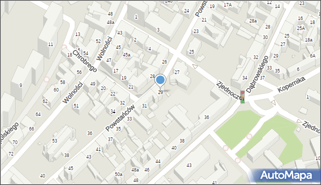 Chorzów, Powstańców, 29, mapa Chorzów