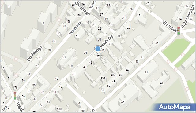 Chorzów, Powstańców, 37, mapa Chorzów