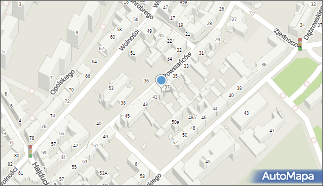 Chorzów, Powstańców, 39, mapa Chorzów