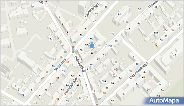 Chorzów, Powstańców, 44, mapa Chorzów