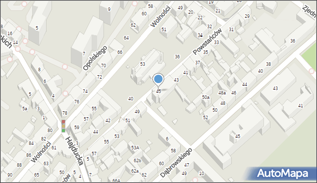 Chorzów, Powstańców, 45, mapa Chorzów