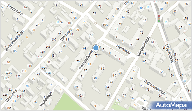 Chorzów, Powstańców, 77, mapa Chorzów