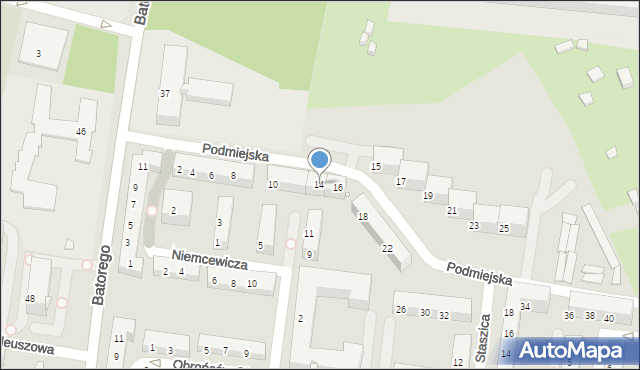 Chorzów, Podmiejska, 14, mapa Chorzów