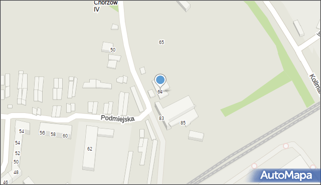 Chorzów, Podmiejska, 64, mapa Chorzów