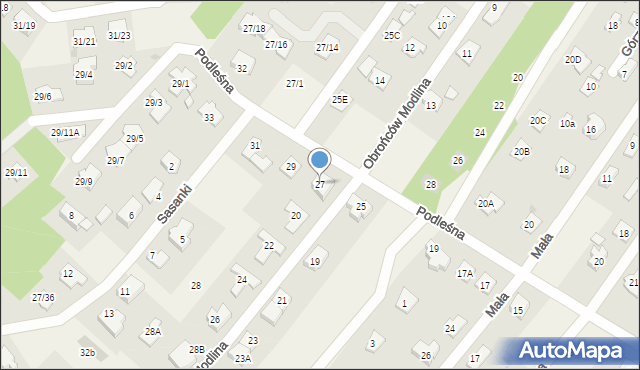 Chotomów, Podleśna, 27, mapa Chotomów