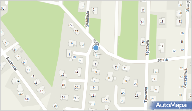 Chotomów, Pogodna, 1, mapa Chotomów