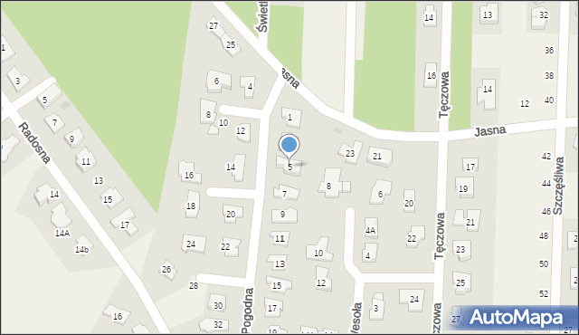 Chotomów, Pogodna, 5, mapa Chotomów