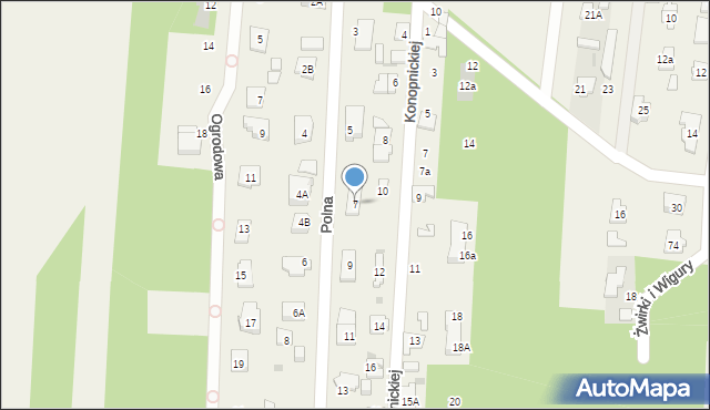 Chotomów, Polna, 7, mapa Chotomów