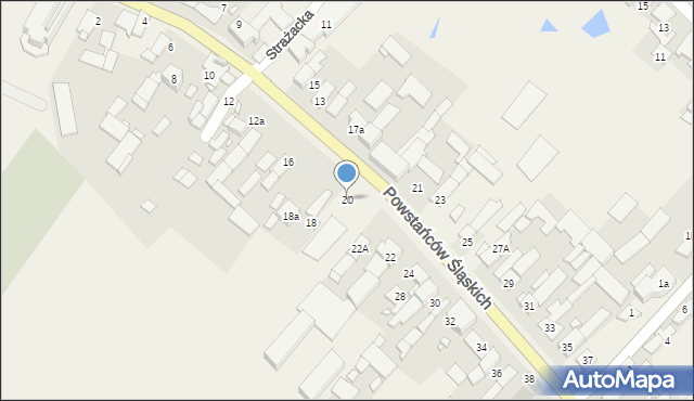 Chróścice, Powstańców Śląskich, 20, mapa Chróścice