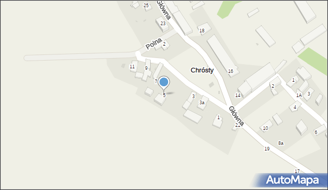 Chrósty, Polna, 5, mapa Chrósty