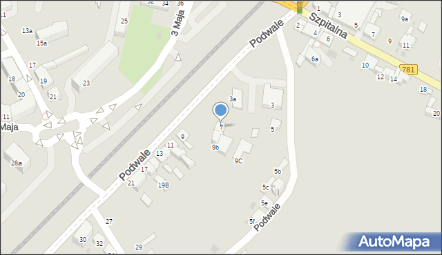 Chrzanów, Podwale, 7, mapa Chrzanów