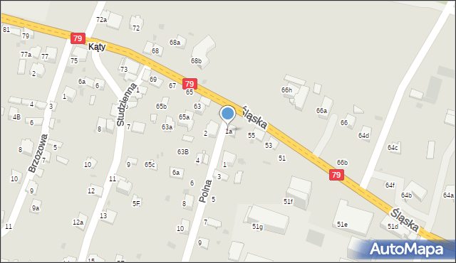 Chrzanów, Polna, 1a, mapa Chrzanów