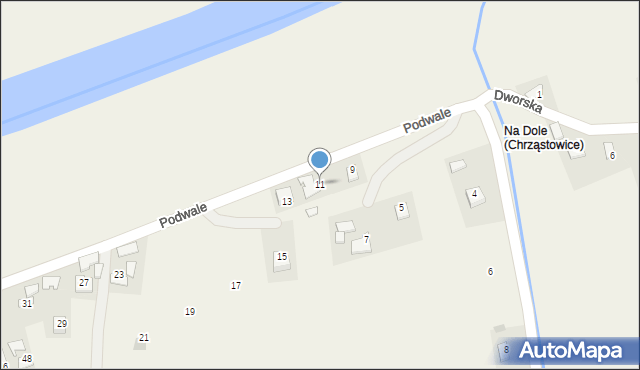 Chrząstowice, Podwale, 11, mapa Chrząstowice