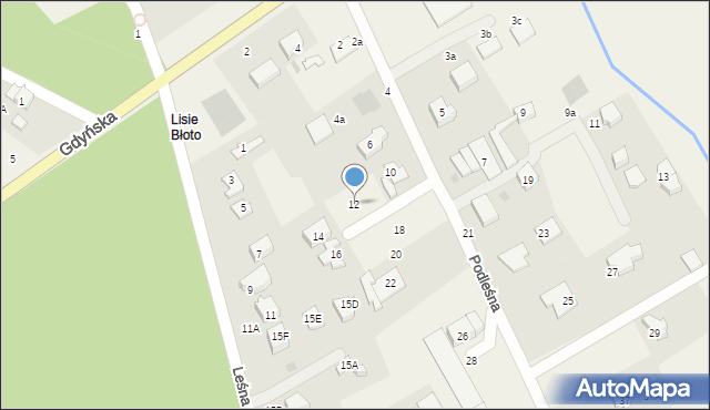 Chwaszczyno, Podleśna, 12, mapa Chwaszczyno