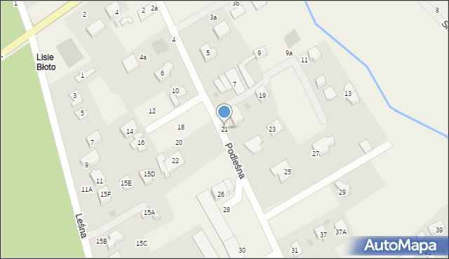 Chwaszczyno, Podleśna, 21, mapa Chwaszczyno