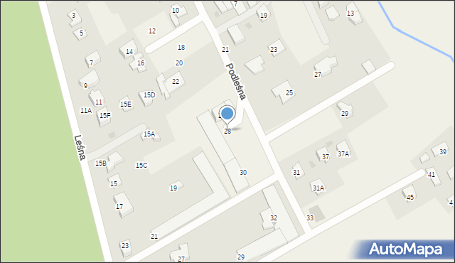 Chwaszczyno, Podleśna, 28, mapa Chwaszczyno