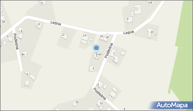 Chybie, Podleśna, 2, mapa Chybie