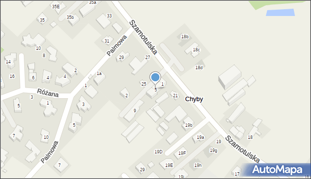 Chyby, Pomarańczowa, 5, mapa Chyby