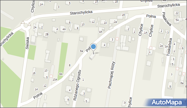 Chylice, Polna, 7, mapa Chylice