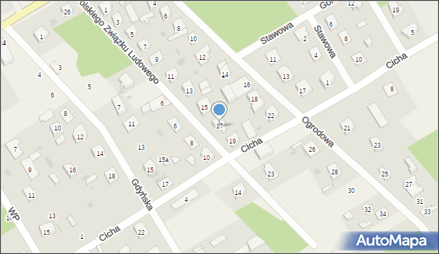 Chylice-Kolonia, Polskiego Związku Ludowego, 17, mapa Chylice-Kolonia