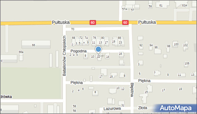 Ciechanów, Pogodna, 12, mapa Ciechanów