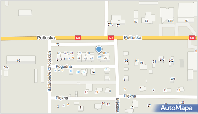 Ciechanów, Pogodna, 19, mapa Ciechanów