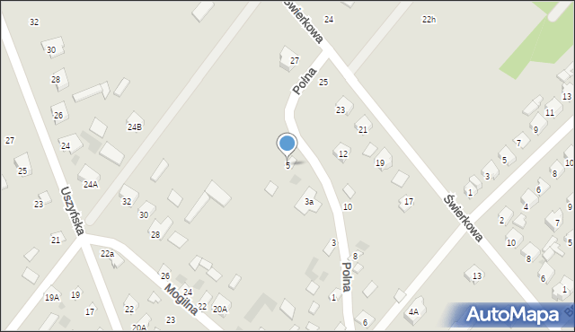 Ciechanowiec, Polna, 5, mapa Ciechanowiec