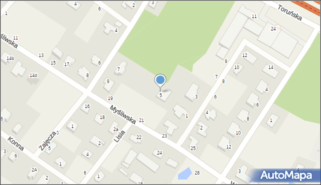 Ciele, Pocztowa, 5, mapa Ciele