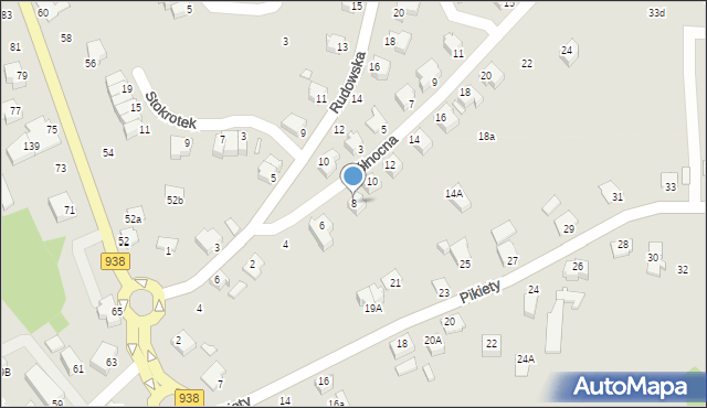 Cieszyn, Północna, 8, mapa Cieszyna