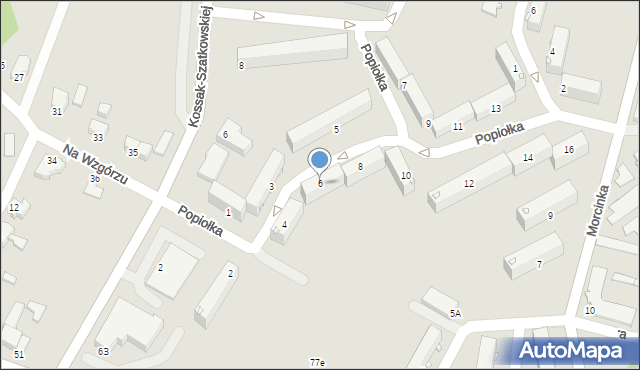 Cieszyn, Popiołka Franciszka, 6, mapa Cieszyna