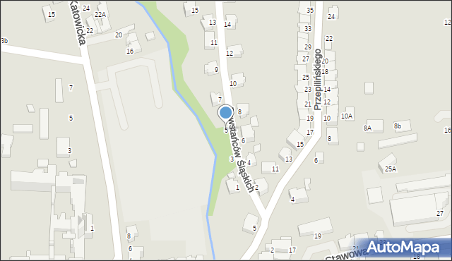 Cieszyn, Powstańców Śląskich, 5, mapa Cieszyna