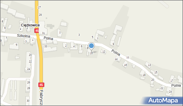 Ciężkowice, Polna, 10, mapa Ciężkowice