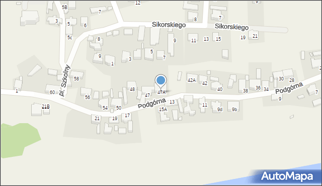 Cigacice, Podgórna, 47A, mapa Cigacice