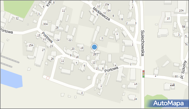 Cigacice, Portowa, 16, mapa Cigacice