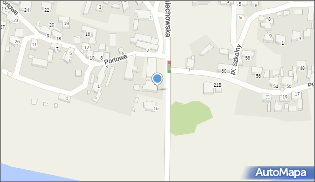 Cigacice, Portowa, 1c, mapa Cigacice