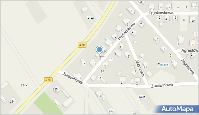 Cisew, Poziomkowa, 11, mapa Cisew