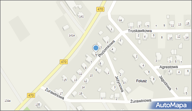 Cisew, Poziomkowa, 5, mapa Cisew