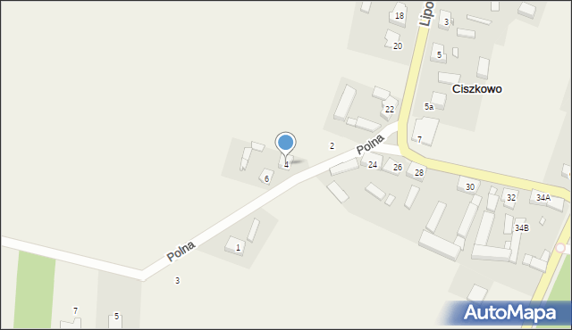 Ciszkowo, Polna, 4, mapa Ciszkowo