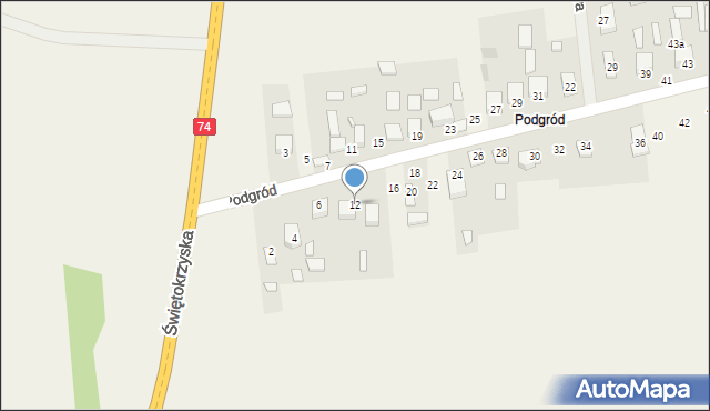 Ćmińsk, Podgród, 12, mapa Ćmińsk