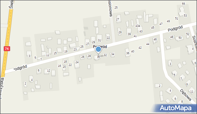 Ćmińsk, Podgród, 30, mapa Ćmińsk